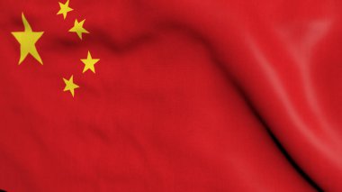 Çin bayrağının kumaş dalgalı dokusu