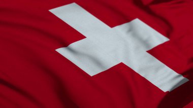 İsviçre bayrağının kumaş dalgalı dokusu