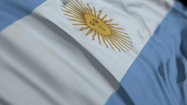 Волнистая Текстура Ткани Национального Флага Аргентины — стоковое фото