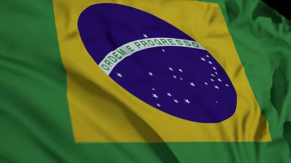 Tecido Textura Ondulada Bandeira Nacional Brasil — Fotografia de Stock