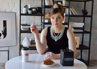 Klasik film görüntü güzel genç bayan