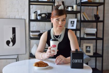 Klasik film görüntü güzel genç bayan