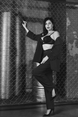 Çatı katı iç çekici kadın