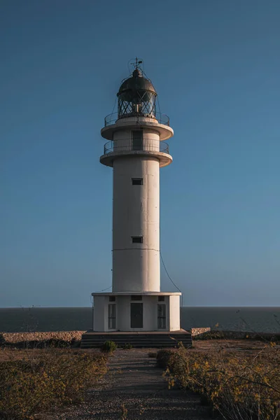 Schließen Sie Den Leuchtturm Von Formentera — Stockfoto
