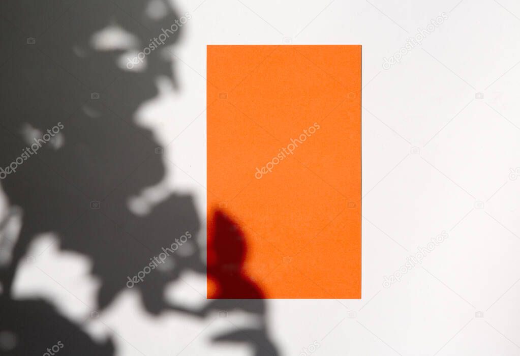 Orange card under the summer sun with tree shadows on it