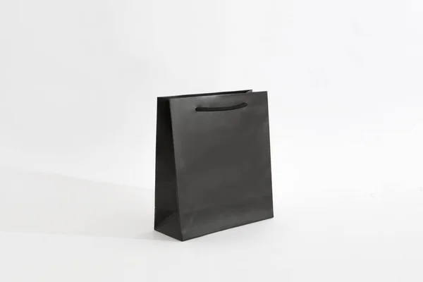 Paper Bag Vertical Paper Bag Black Paper Bag Matt Paper — Stock Photo, Image