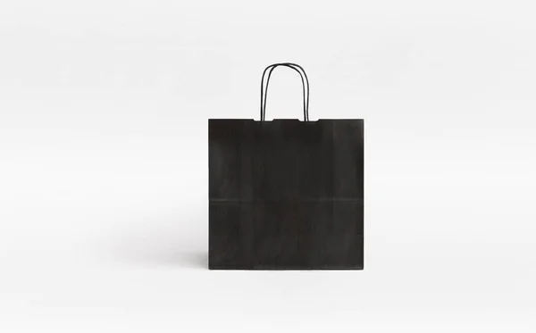 Zwarte Matte Papieren Tas Shopper — Stockfoto