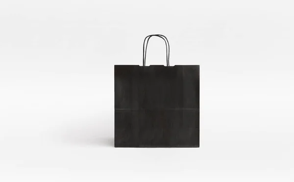 Negro Mate Bolsa Papel Shopper —  Fotos de Stock