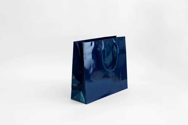 Bolsa Papel Lujo Metálica Azul — Foto de Stock