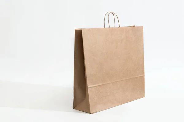 Saco Papel Saco Papel Marrom Kraft Take Away Big Bag — Fotografia de Stock