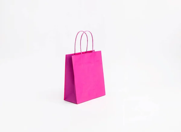 Fucsia Pink Small Paper Bag Shopper — Stock Photo, Image