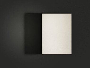 En üstten yarım sayfa siyah kapaklı menü