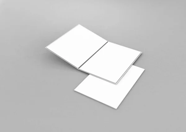 Completely Blank White Menu Folder Open Closed — Stock Photo, Image