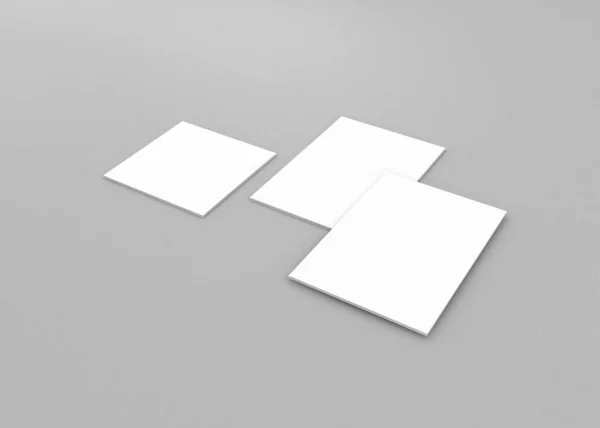 Completely Blank White Menu Folder Rectangular Squared — Stock Photo, Image