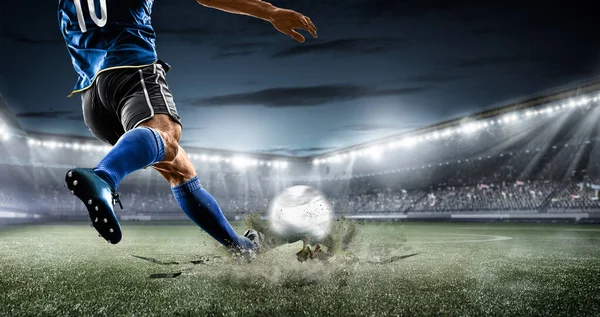 Fotbalista Kopat Akci Modrém Týmu Pohár Euro Afrika Národy Pohár — Stock fotografie