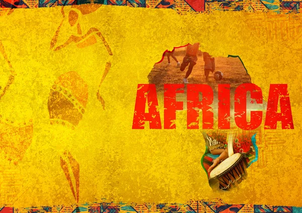 African Concept Poster African Cup Football Nature Background — Stock Photo, Image