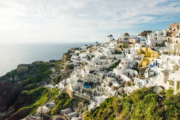 view village of Oia in Santorini island Greece