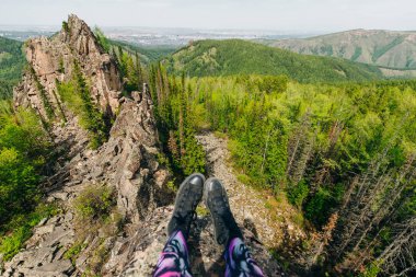 Doğa koruma alanındaki bakış açısı Stolby krasnoyarsk