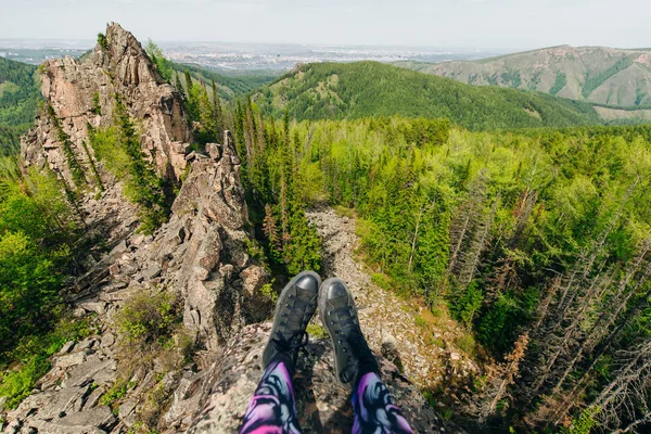 Doğa koruma alanındaki bakış açısı Stolby krasnoyarsk