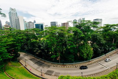 Bukit Nanas Ormanı 'ndan Kuala Lumpur şehir manzarası ve şimdi Orman Eko-Park olarak adlandırılıyor..