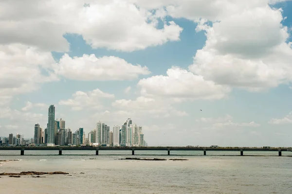 Skyline Ciudad Panamá Modernos Edificios Rascacielos Distrito Negocios Del Centro —  Fotos de Stock