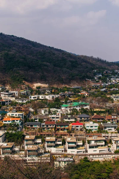 Vista Aérea Área Residencial Cidade Seul Seongbuk Dong — Fotografia de Stock
