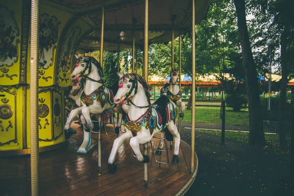 Merry Cavalli Legno Tonica Con Effetto Retrò Vintage Instagram Filtro — Foto Stock