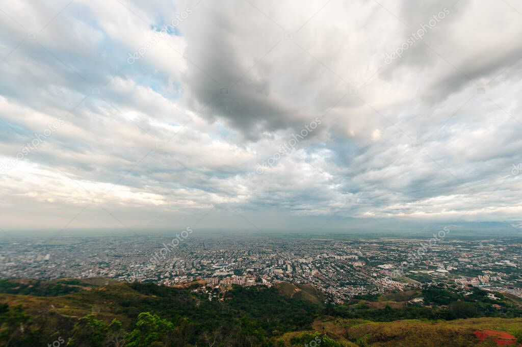 view over cali from tres cruces, Colombia.
