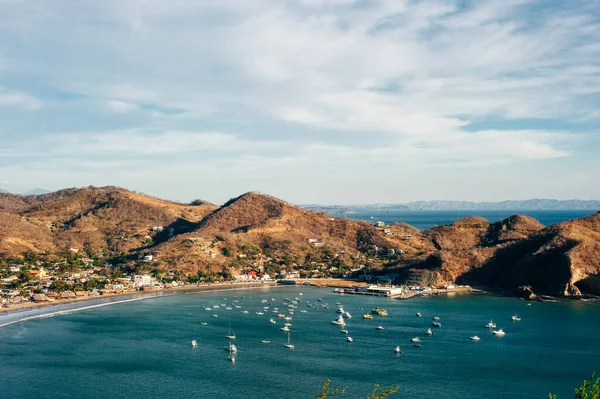 Farbenfroher Panoramablick Auf Bucht Von San Juan Del Sur Nicaragua — Stockfoto