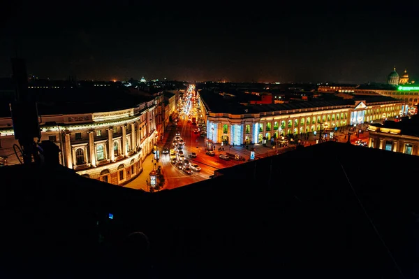 Άποψη Της Νύχτας Petersburg Από Την Οροφή Dec 2019 — Φωτογραφία Αρχείου