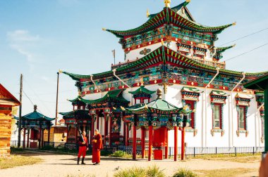 Ivolginsky Budist tapınağı Buryatia, Rusya - Haziran, 2019.