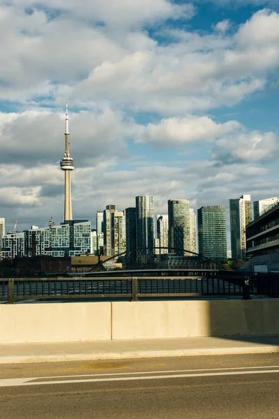 Avond Uitzicht Vanaf Een Hoogbouw Van Toronto Financial District Wolkenkrabbers — Stockfoto