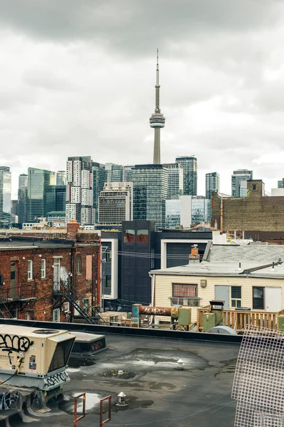 Canada Toronto December 2019 Kvällsutsikt Från Höghus Byggnad Toronto Financial — Stockfoto