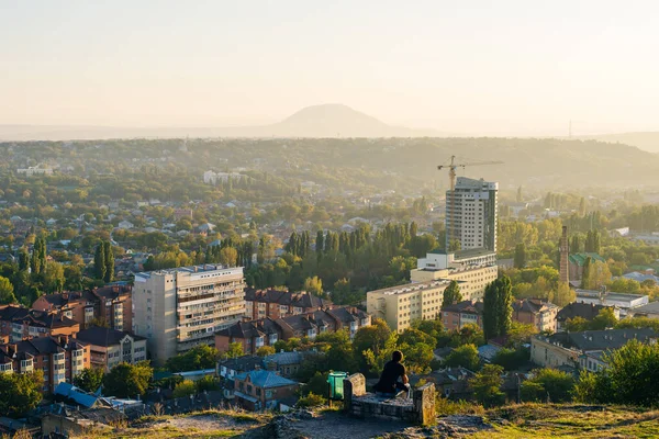 Vista Cidade Pyatigorsk Topo Monte Mashuk — Fotografia de Stock