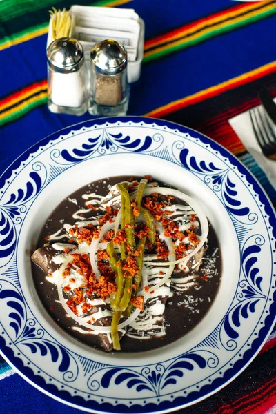 Mole Mexicano Poblano Mole Ingredients Comida Picante Mexicana Tradicional México — Foto de Stock