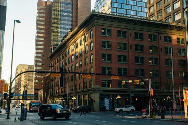 Blick Auf Die Innenstadt Von Calgary Der Centre Street Mit — Stockfoto