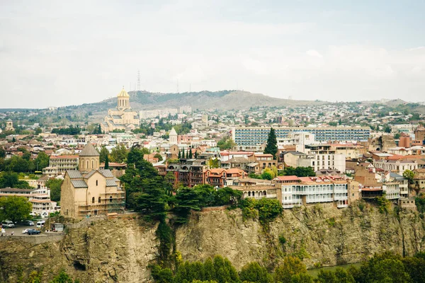 Tiflis Georgia Septiembre 2019 Vista Panorámica Ciudad Tiflis Desde Fortaleza — Foto de Stock