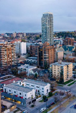 Calgary Alberta Kanada üzerinde gökdelenler yükseliyor - dec, 2019.