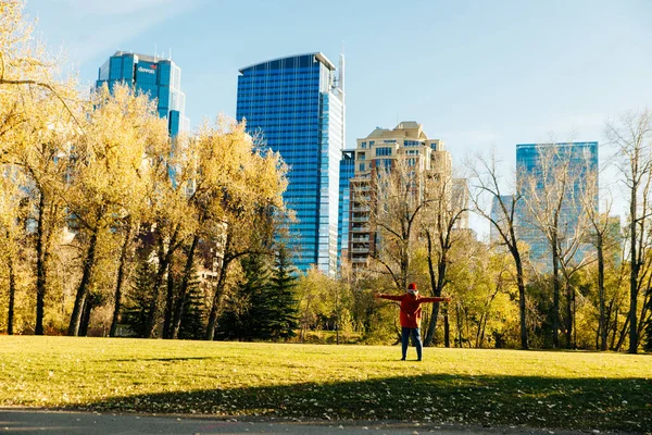 Modern Utsikt Över Centrum Tas Från Nära Park Calgary Kanada — Stockfoto