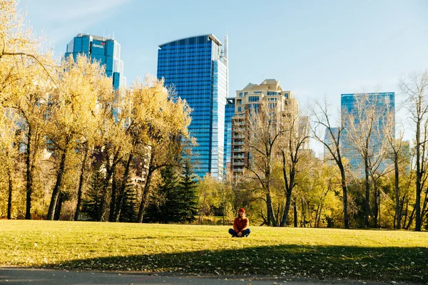 Modern Utsikt Över Centrum Tas Från Nära Park Calgary Kanada — Stockfoto