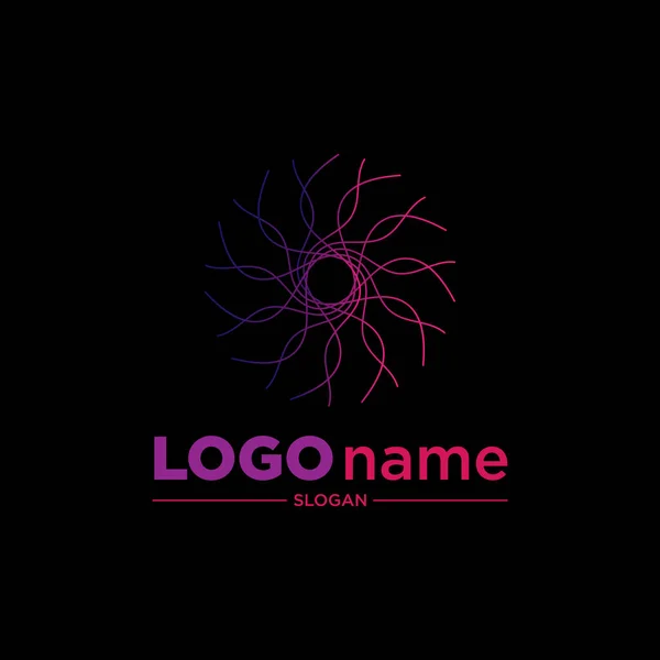 Plantillas Diseño Logotipo Con Abstractos Iconos Degradado Color Rayas Circulares — Vector de stock