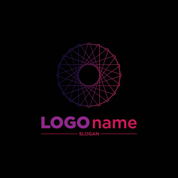Plantillas Diseño Logotipo Con Abstractos Iconos Degradado Color Rayas Circulares — Vector de stock