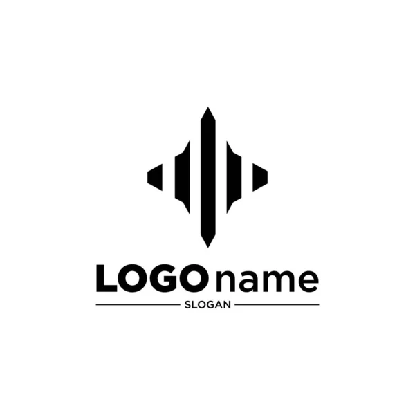 Plantillas Diseño Logotipo Con Iconos Arte Línea Rombica — Vector de stock