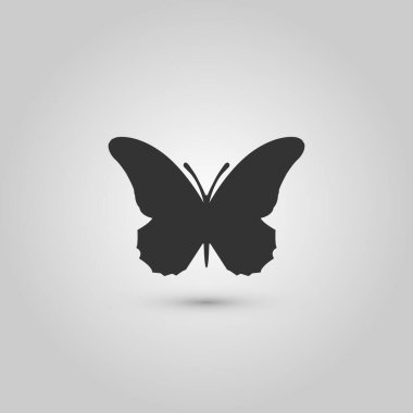 black silhouette butterfly logo design clipart