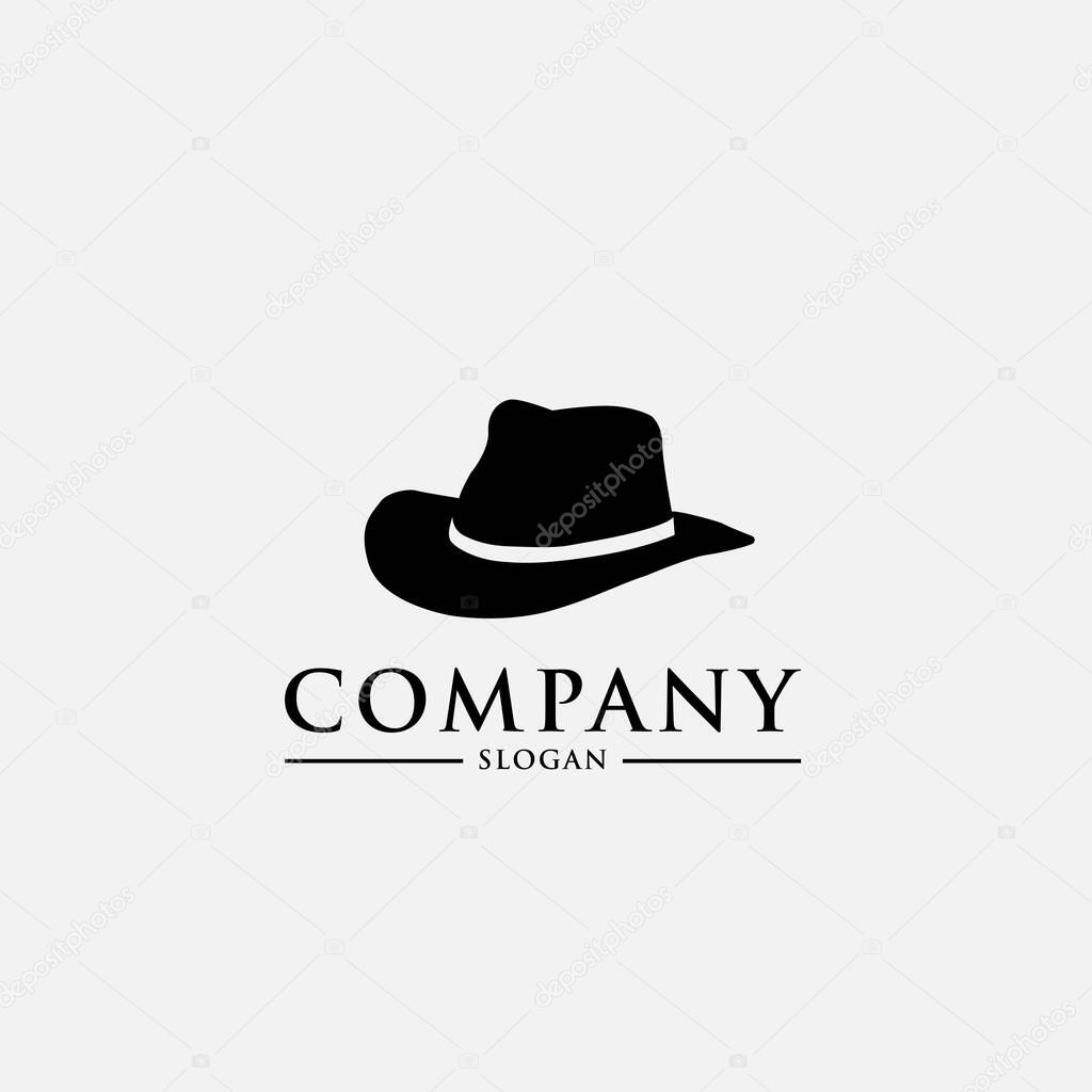 Logo design template, with a black cowboy hat icon