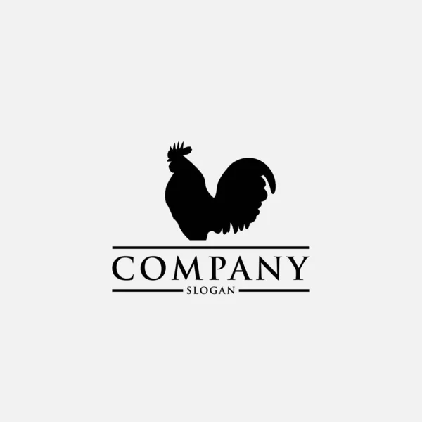 ロゴデザインテンプレート 黒鶏のアイコン — ストックベクタ