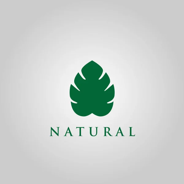 Modelo Design Logotipo Natureza Com Ícone Folha Verde — Vetor de Stock
