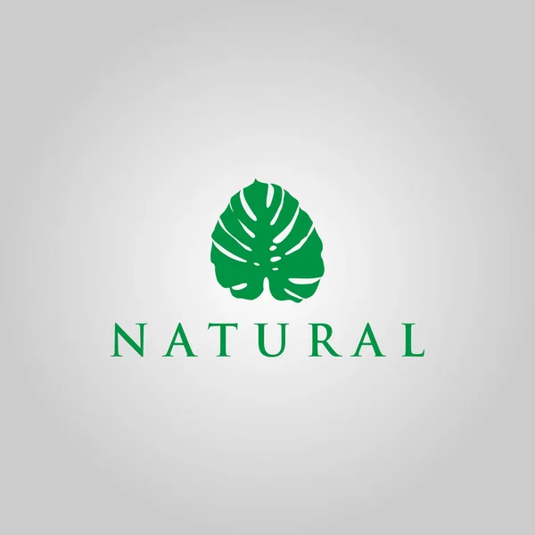 Natur Logo Design Vorlage Mit Einem Grünen Blatt Symbol — Stockvektor