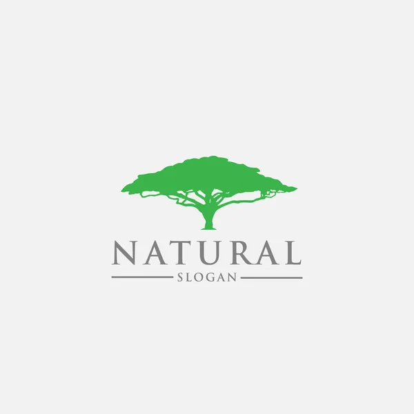 Templat Desain Logo Dengan Ikon Pohon Hijau - Stok Vektor