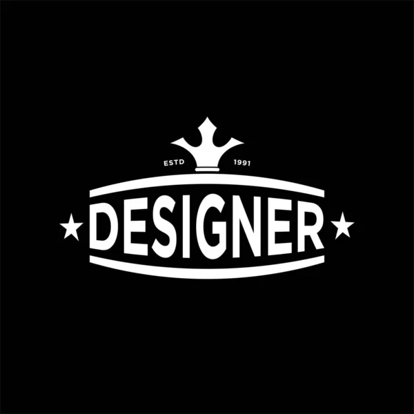 黒と白のレトロなロゴデザインテンプレート — ストックベクタ